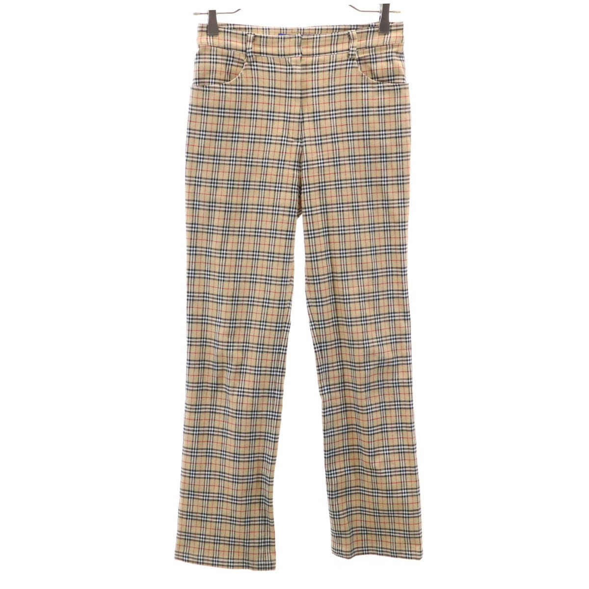 Burberrys Blue label バーバリーズブルーレーベル 90s オールド ノバチェック柄 ロングパンツ 36 ベージュ 三陽商会 レディース 古着