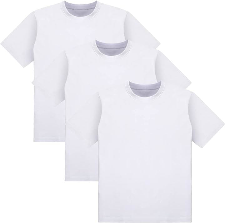 Tシャツ メンズ 半袖 綿100％ 無地(ホワイト3枚組, 5L)