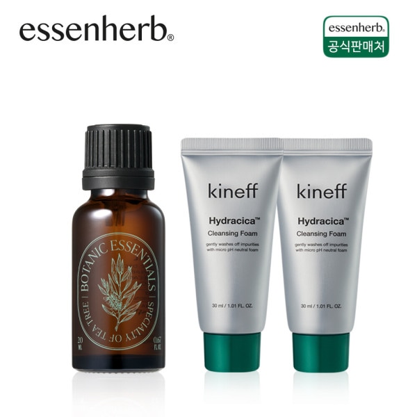 ティーツリー100 オイル 20ml / 肌鎮静 オイル / キネフ クレンジングフォーム 30ml 2個贈呈