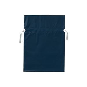 （業務用2セット）カクケイ 梨地リボン付き巾着袋 紺 L 20枚 FK2406