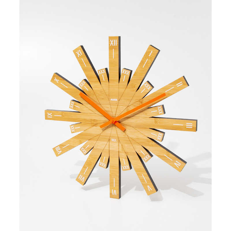 ALESSI　掛け時計 ウォールクロック RAGGIANTE ウッド 直径 480mm　ALS0000001000C01ZZZ