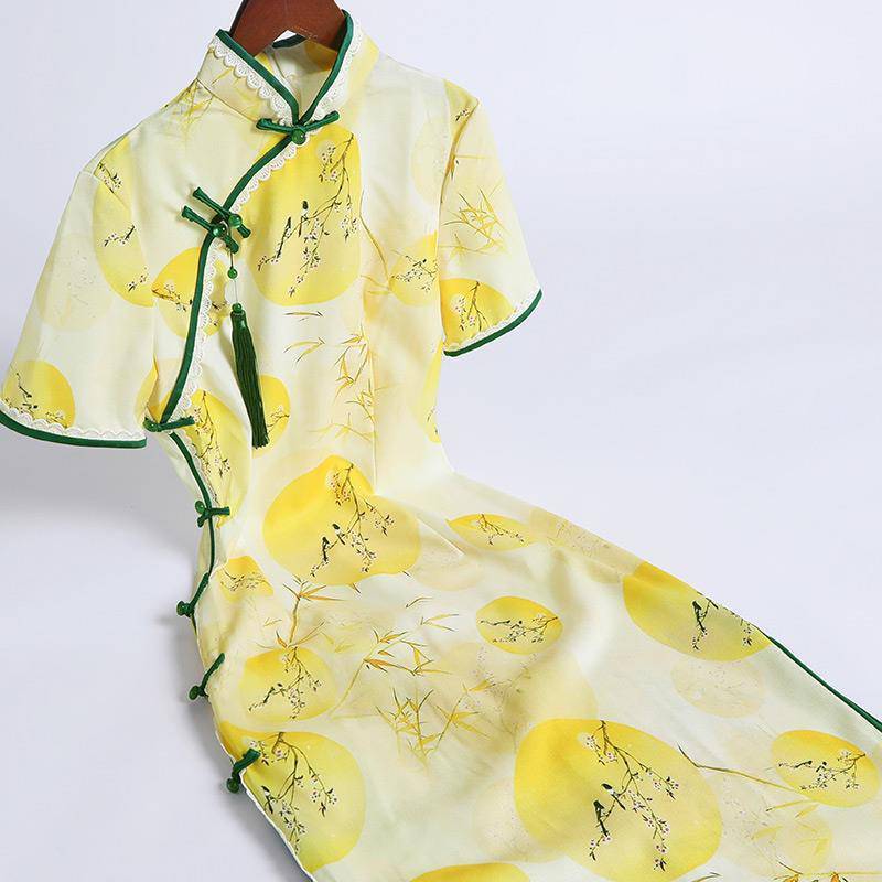 チャイナドレス改良版ドレス新しい夏の若いガーリーファッションレトロな新しいスタイルのドレス[2