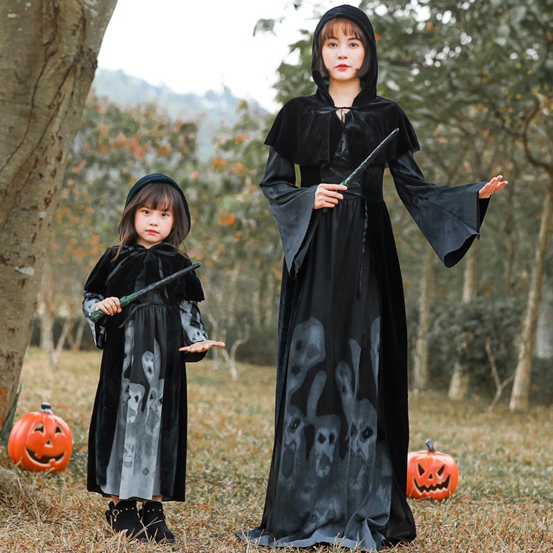 ハロウイン コスプレ 仮装 悪魔 魔女 死神 被る ロングワンピ お化け 定番 クリスマス 文化祭コスチューム パーティー用 大人 ホラー 幽霊 女王様 鬼