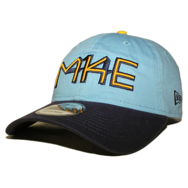 New eraストラップバックキャップ 帽子 9twenty メンズ レディース MLB ミルウォーキー ブルワーズ フリーサイズ