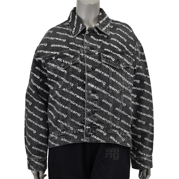 ALEXANDER WANG アレキサンダーワン ALL OVER LOGO DENIM JACKET/総柄 Gジャン/4DC1212888 060