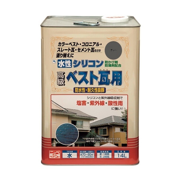 ニッペ 水性シリコンベスト瓦用 グレー 14L
