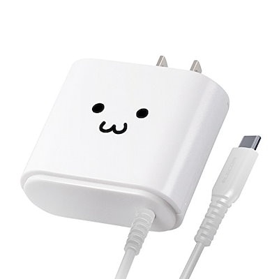 他サイト： 充電器 USB PD 12W Type-Cケーブル 1.5m ホワイトフェイス MPA-ACC01WFの商品画像