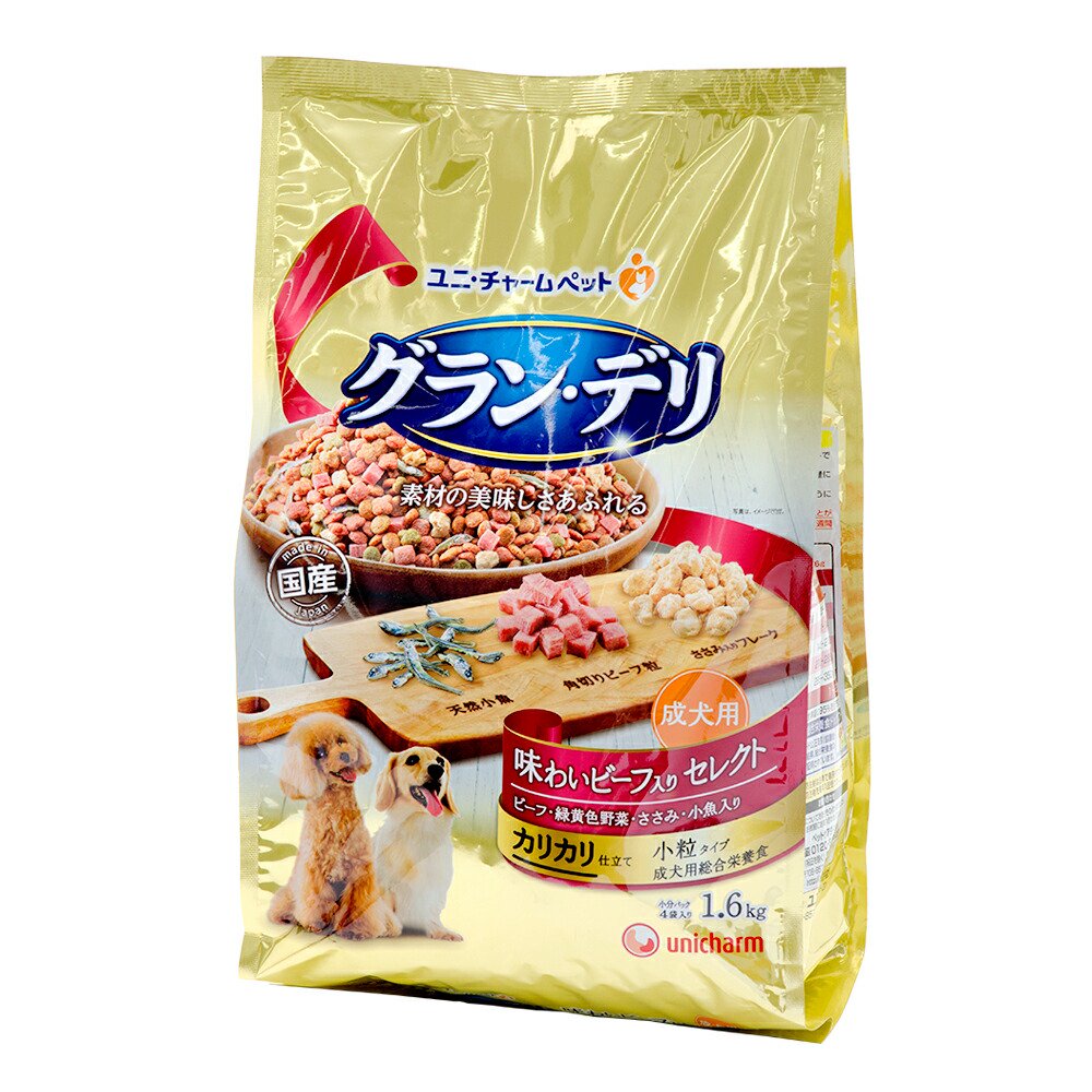 ドッグフード　カリカリ仕立て　成犬用　味わいビーフ入りセレクト　１．６ｋｇ（４００ｇX４袋）X４　ＣＲＣ45―05―45―15―00 5,916円