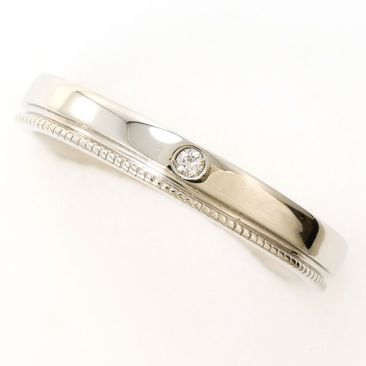 PT900 プラチナ リング・指輪 7.5号 ダイヤモンド 0.01ct 総重量約3.5g 中古