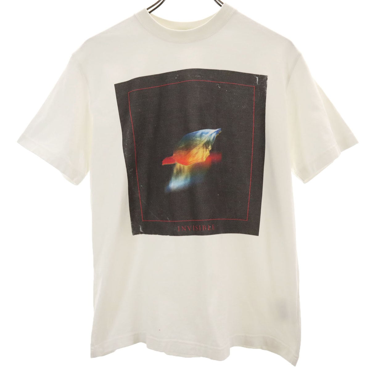 日本製 INVISIBLE プリント 半袖 Tシャツ S ホワイト メンズ 古着