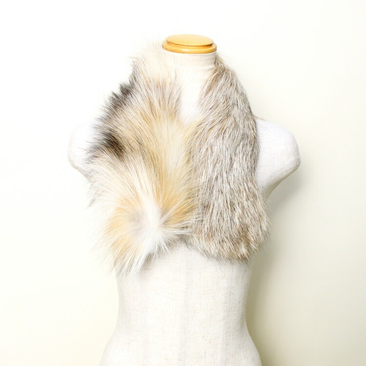 日本製 フォーンライトフォックス ファー マフラー ナチュラルカラー レディース ギフト プレゼント