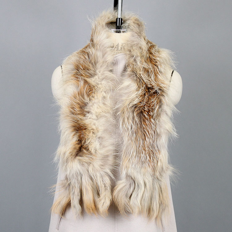 ゴールデンアイランド フォックス ファー マフラー ナチュラルカラー 編み込み