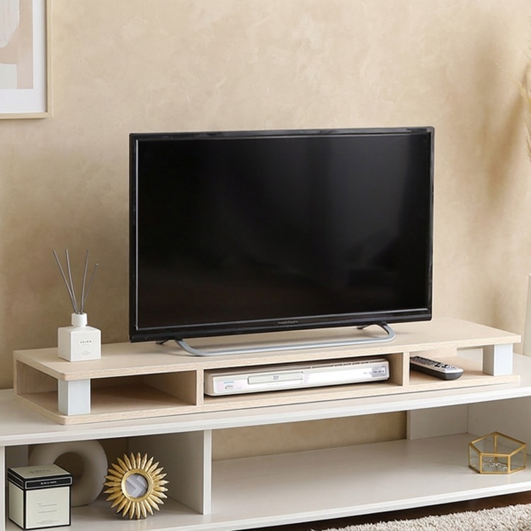さわやかな モニター台 110cm幅 モニター台単体 モニターやテレビ台の高さ調整に ホワイトウォッシュ