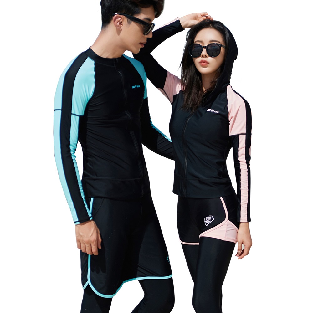 フィットネス水着 水着 ペア カップル レディース メンズ お揃い ラッシュガードzm2021c