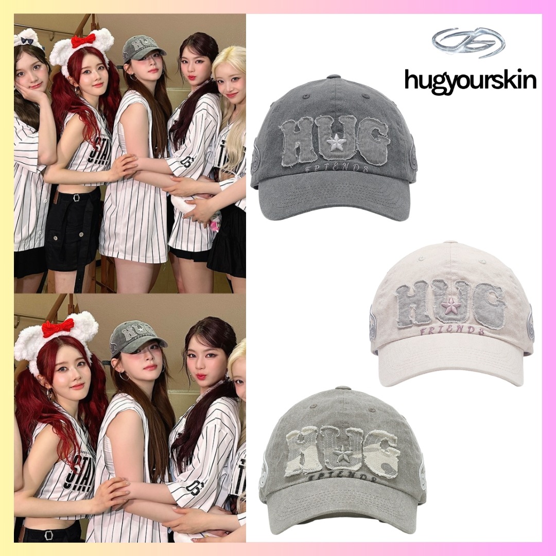 [STAYC シーン着用] HUG friends cap - 3カラー + FREE OMAKE 韓国ファッション レディースレディース ボールキャップ