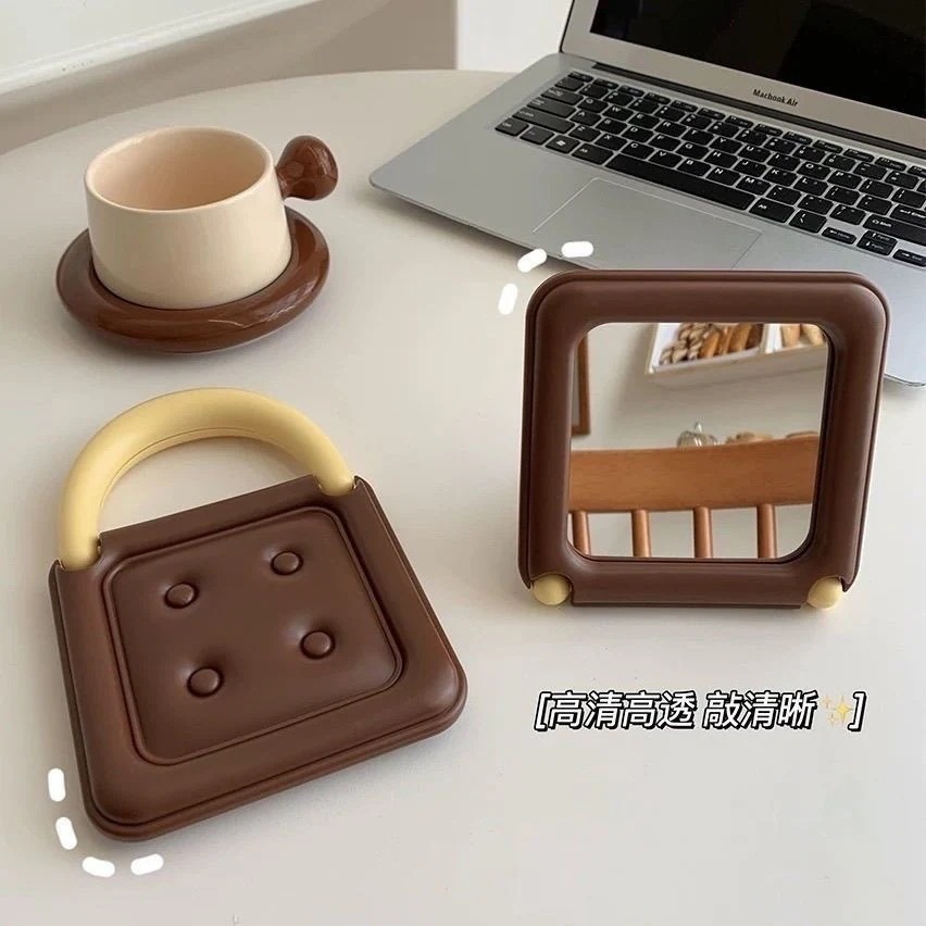 【20点セット】【送料無料】チョコレートのアイデアクッキー折りたたみ化粧鏡多機能ドレッサー携帯型かわいい寮の学生