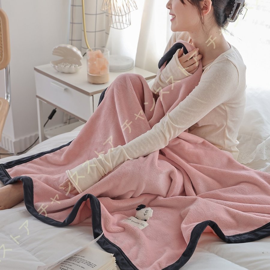 毛布 ダブル オールシーズン 薄手 ブランケット 羊/鹿 柄 敷きパッド 冷房対策 掛け毛布 軽量 6,067円