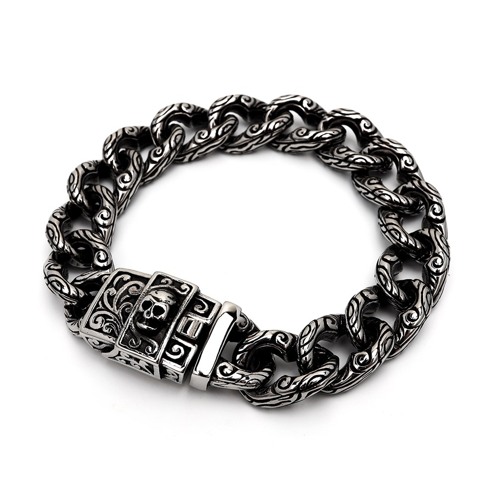 ステンレス スカルバックルブレスレット [b500] 5,022円