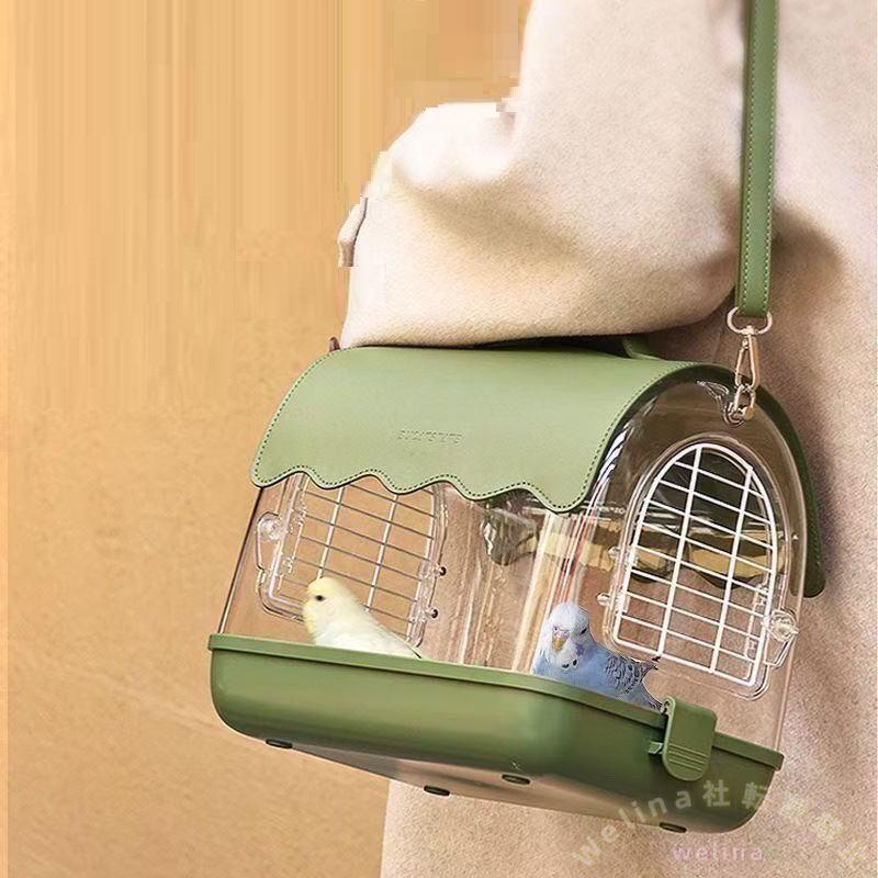 鳥キャリーケージ 小動物用キャリーバッグ インコ通院/旅行 お散歩ケージ 肩掛け/手提げ 持ち運び簡単 外出用バードキャリア