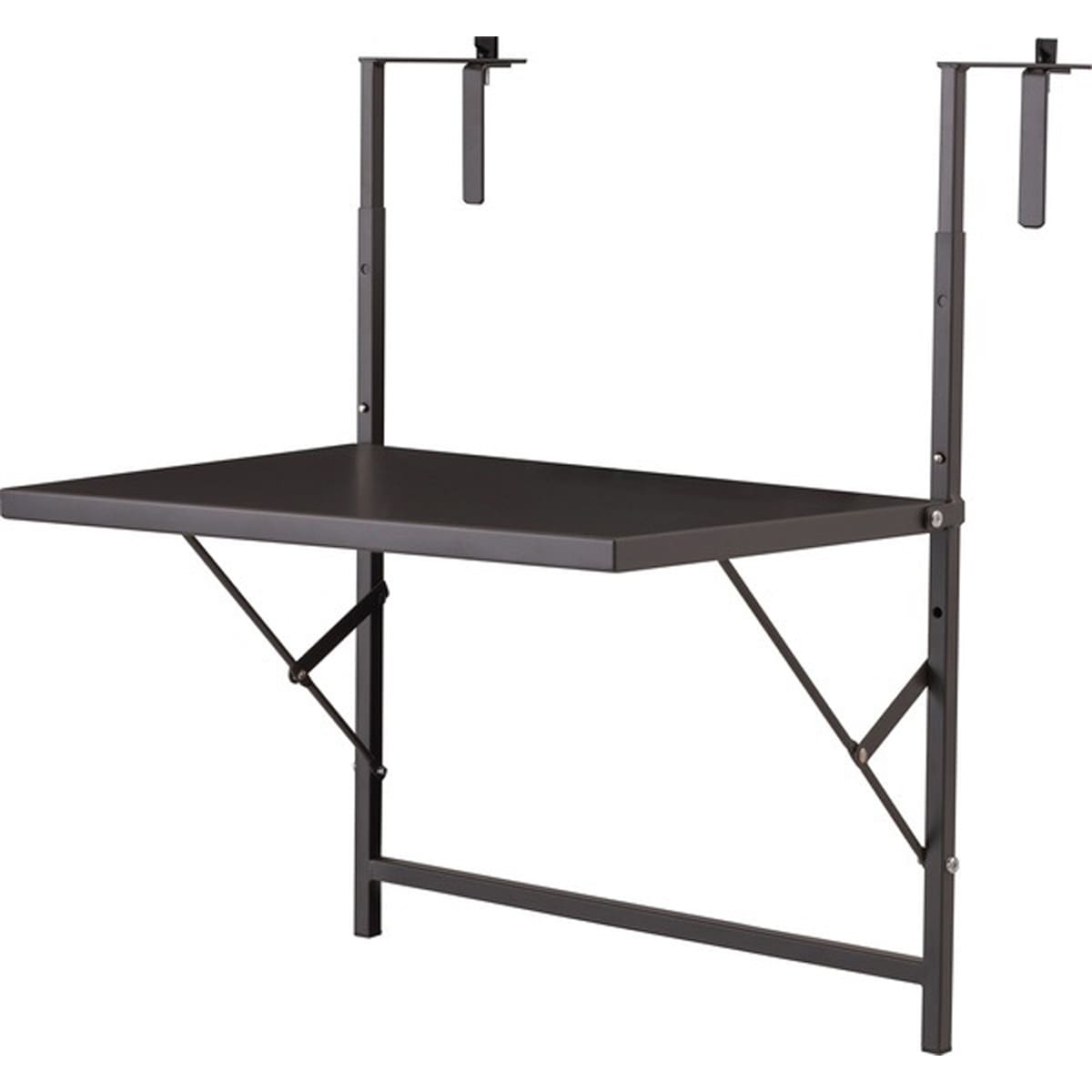 フォールディングテーブルラック折りたたみテーブル 高さ調節 テーブル フォールディングテーブル スチール ベランダ 屋外 コンパクト スリム 引っ掛け ミニテーブル インダストリアル シンプル ダーク