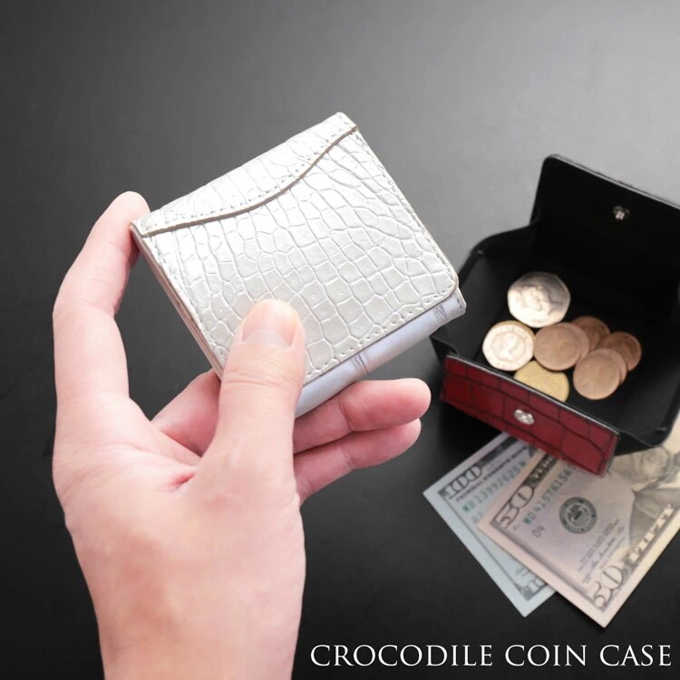 クロコダイルレザーボックス型コインケース ネコポス対応