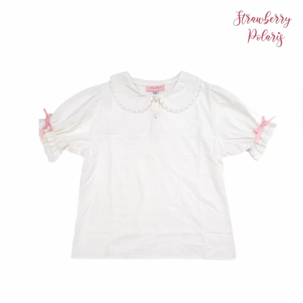 洛丽塔夏季短袖内搭Lolita纯棉短袖衬衣百搭纯色娃娃领可爱上衣