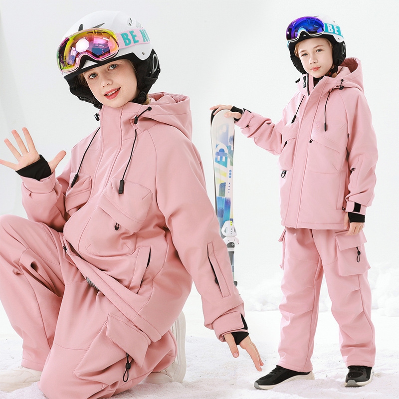 子供用スキーウェア分体女性用単板厚く保温防水スーツ小中大耐寒マイナス30度
