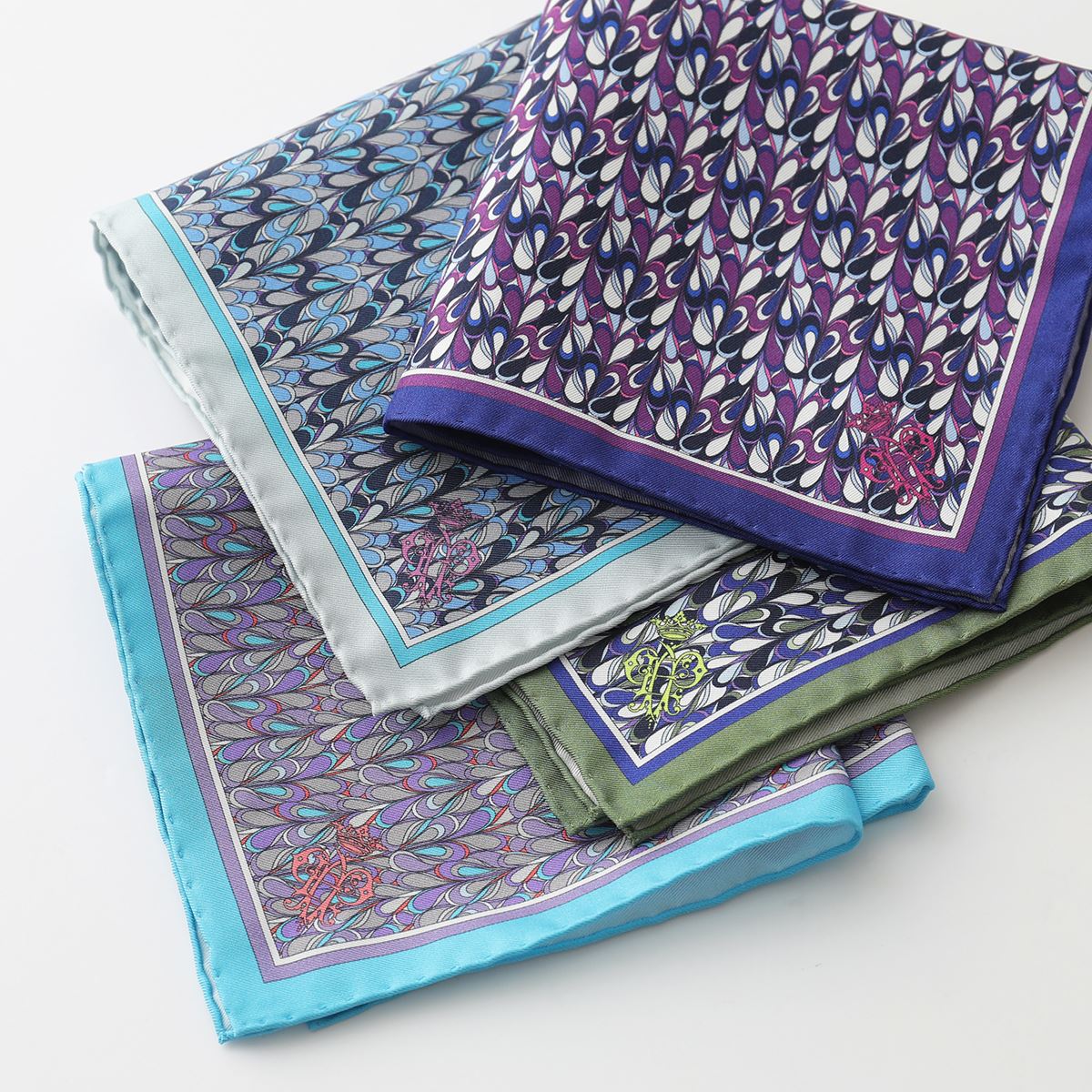 EMILIO PUCCI エミリオプッチ EP5 カラー4色 シルク スカーフ ポケットチーフ ハンカチ 31×31 イタリア製 メンズ 4,893円