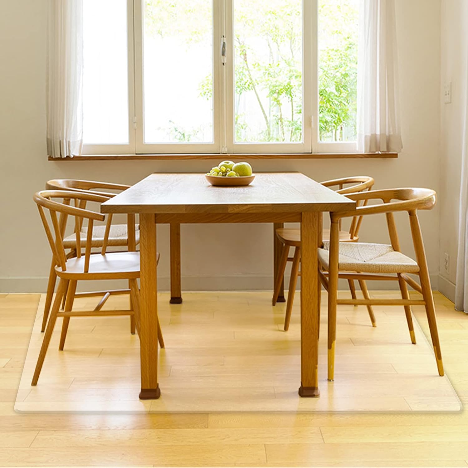 【床暖房対応】 ダイニングマット 透明 防水 150×190cm 【Latuna ラチュナ】 ダイニングテーブル テーブル下マット フロアマット 厚さ 1.5mm （サイズ 150 × 190cm） 5,732円