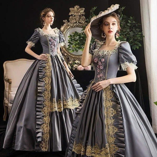 【激安開催】貴族 ドレス ステージ衣装 舞台 オペラ声楽 中世貴族風 お姫様宮廷 お嬢様 パーティー cosply 中世編み上げ 貴族 演奏会 刺繍 ハロウィン プリンセスライン フリル Aライン ハ