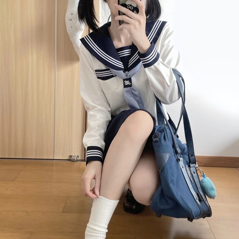 【1つ買うと10つ無料】Jkユニフォームベーシックスタイルの改善ホワイト3年学校スーツ春と夏のクラススーツセット