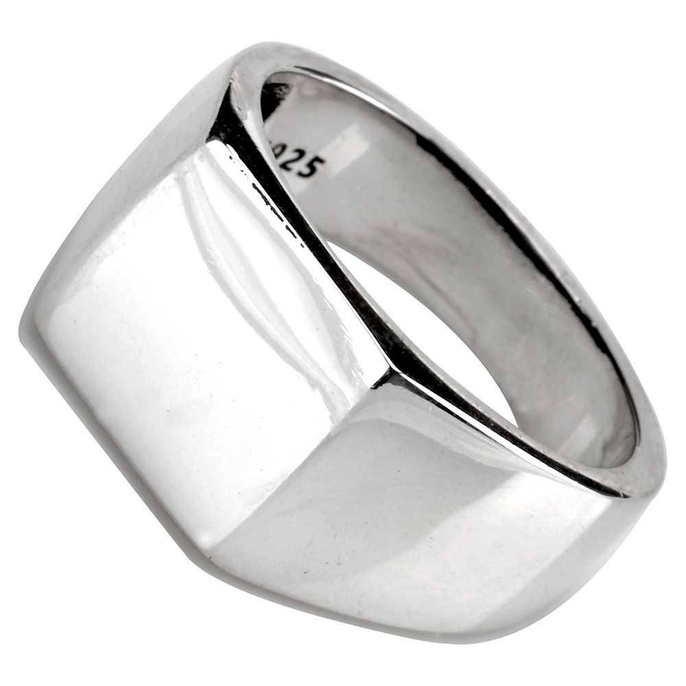 925 シンプル印台リング [rs163]