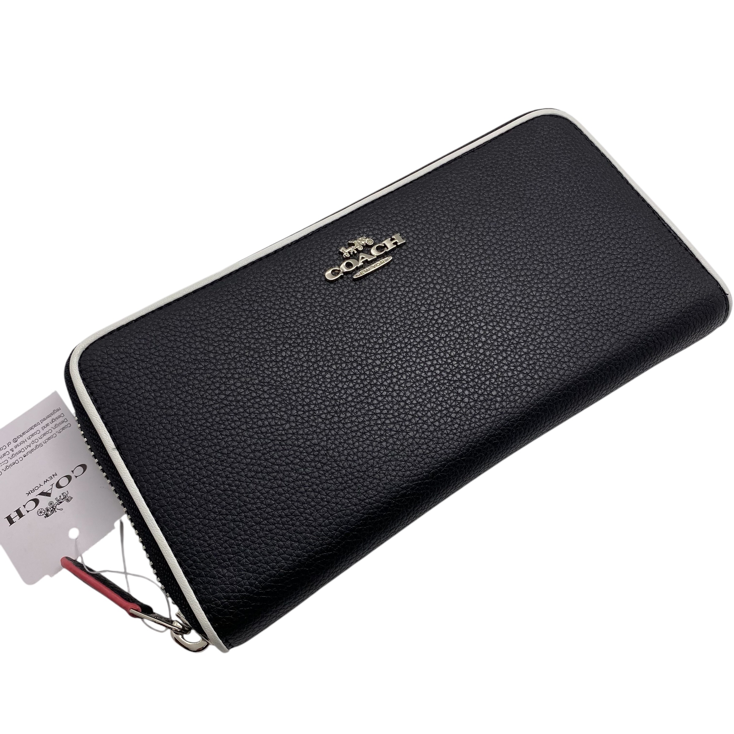 COACH コーチ F12585 ロゴ金具付 ラウンドファスナー レザー 長財布 ロングウォレット ブラック 黒 ユニセックス アウトレット 店頭展示品 感謝セール