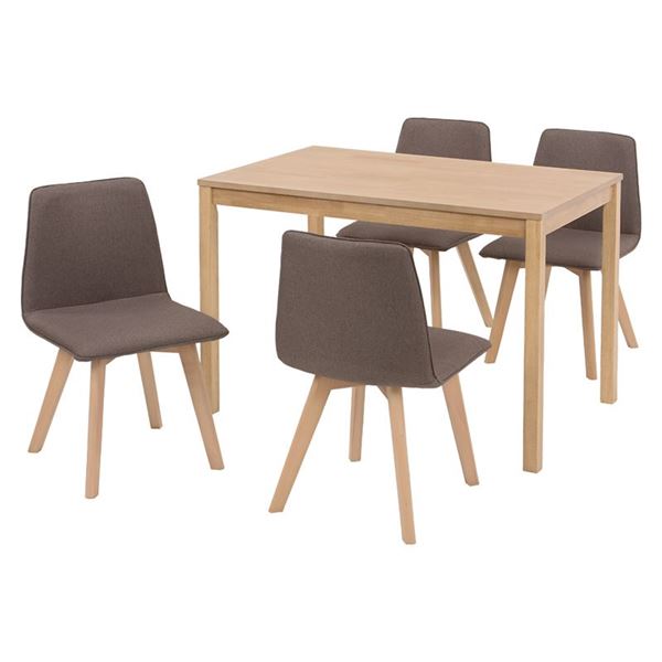 ダイニング 5点セット 約幅110cm ダイニングテーブル ナチュラル×1 ダイニングチェア ブラウン×4 組立品 リビング