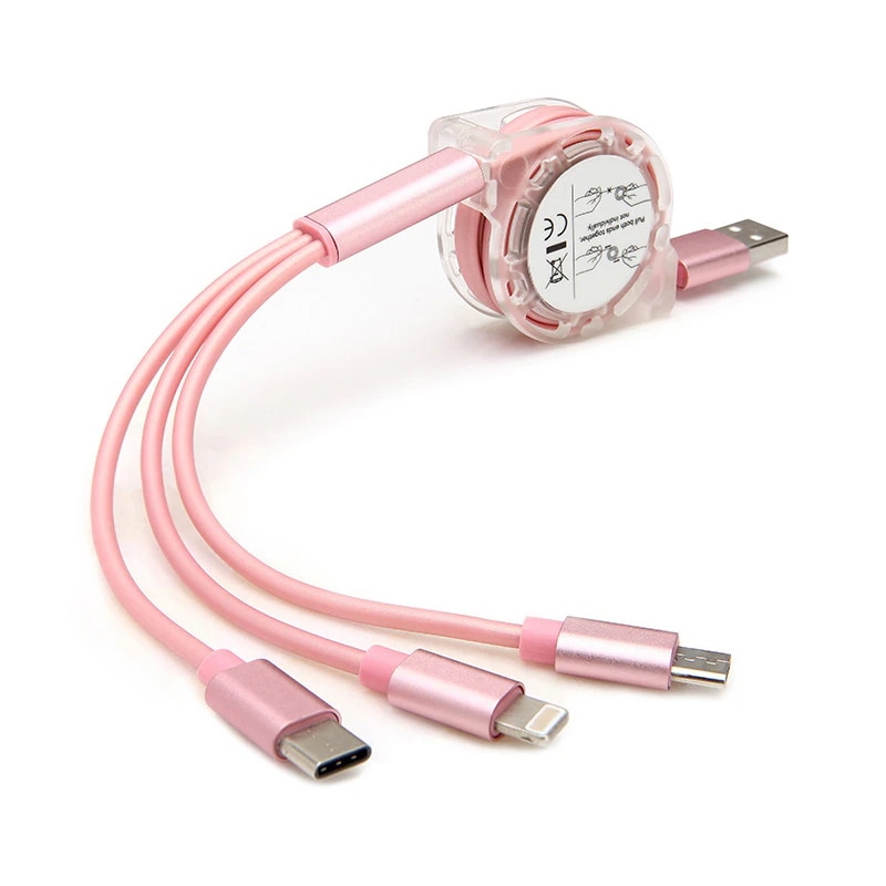 正確な巻き取り式 3in1 充電万能ケーブル 同時対応 5,949円