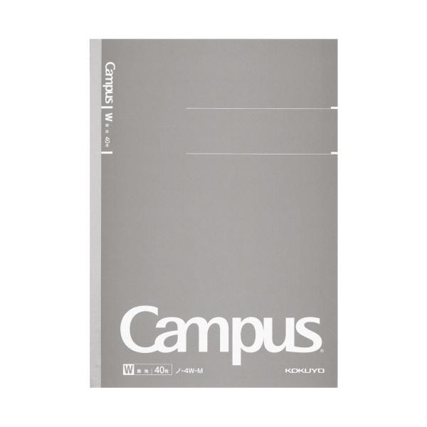 （まとめ）コクヨ キャンパスノート セミB5 無地40枚 グレー ノ-4W-M 1セット（5冊）(×5セット)