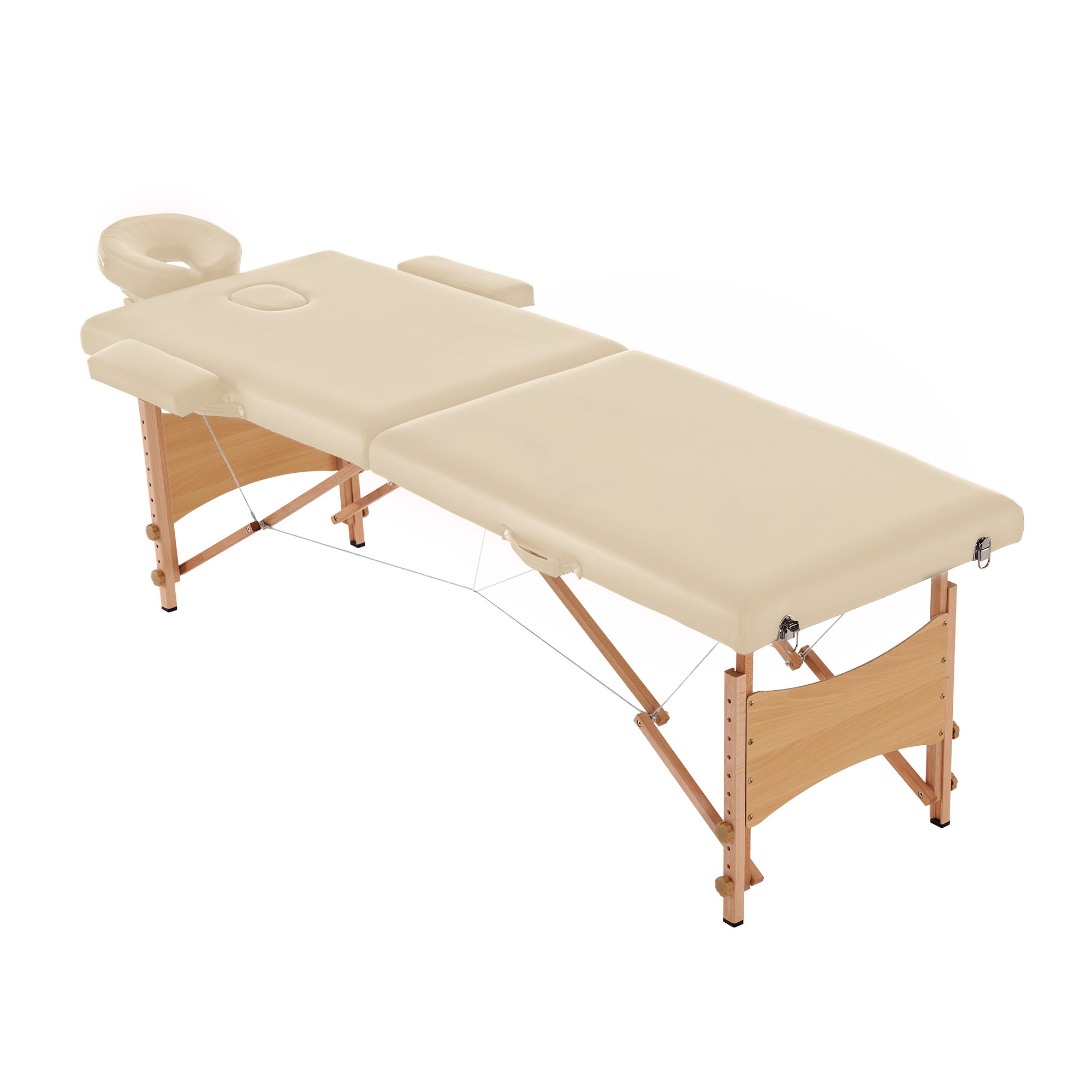 【国内出荷 - 3日配達】【 プラスサイズ】【人気商品】【アイボリー】 マッサージベッド 折りたたみ コンパクト 超軽量 エステベッド 7カラー選べる マッサージ台 施術台 施術ベッド