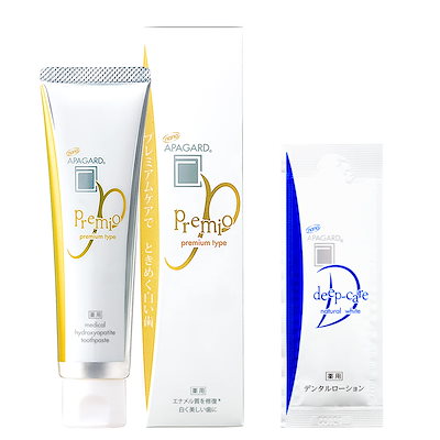 他サイト： 【Amazon.co.jp限定】 アパガード (APAGARD) プレミオ 105g ホワイトニング プレミアムタイプ 薬用ハイドロキシアパタイト ディープケア液体ハミガキ(5ml)付 (医薬部外品)の商品画像