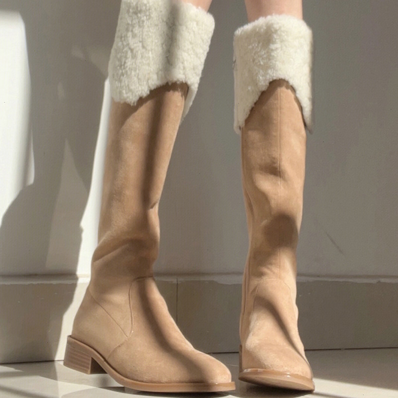 ムートンブーツ ロングブーツ レディース ブーツ ムートンロングブーツ ニーハイブーツ サイドジップ 防寒 秋 冬 D412