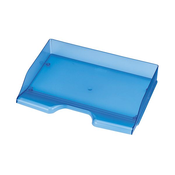 (まとめ) セキセイ スケルトンデスクトレーA4ヨコ ブルー SSS-1340BU 1個 (×30セット)