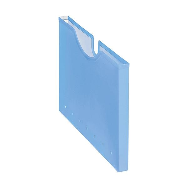 (まとめ) ライオン事務器 ホルダーボックス PP製A4ヨコ 背幅24mm 透明ブルー HB-12P 1個 (×30セット)