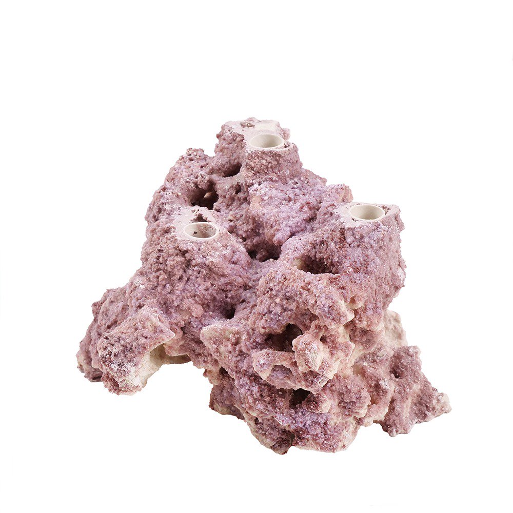 マルコロック　セラミックプラグベース　３プラグホール（１個）　海水水槽用　水槽用石　デスロック　化石サンゴ　ＣＲＣ10―35―90―10―00