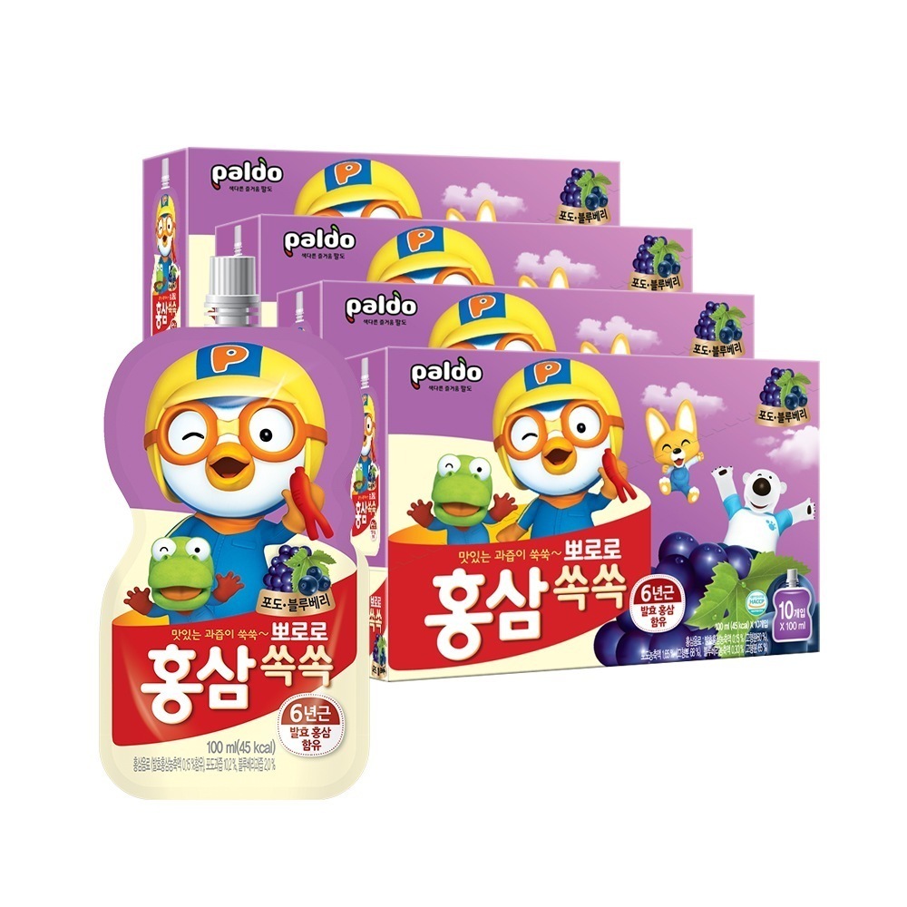 ポロロ紅参スクスクぶどうブルーベリー100ml x 40個