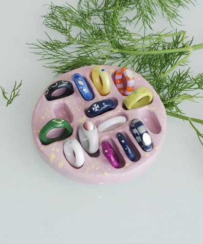 NFF ceramic round ring holder lilac lemon セラミックラウンドリングホルダー ライラックレモン