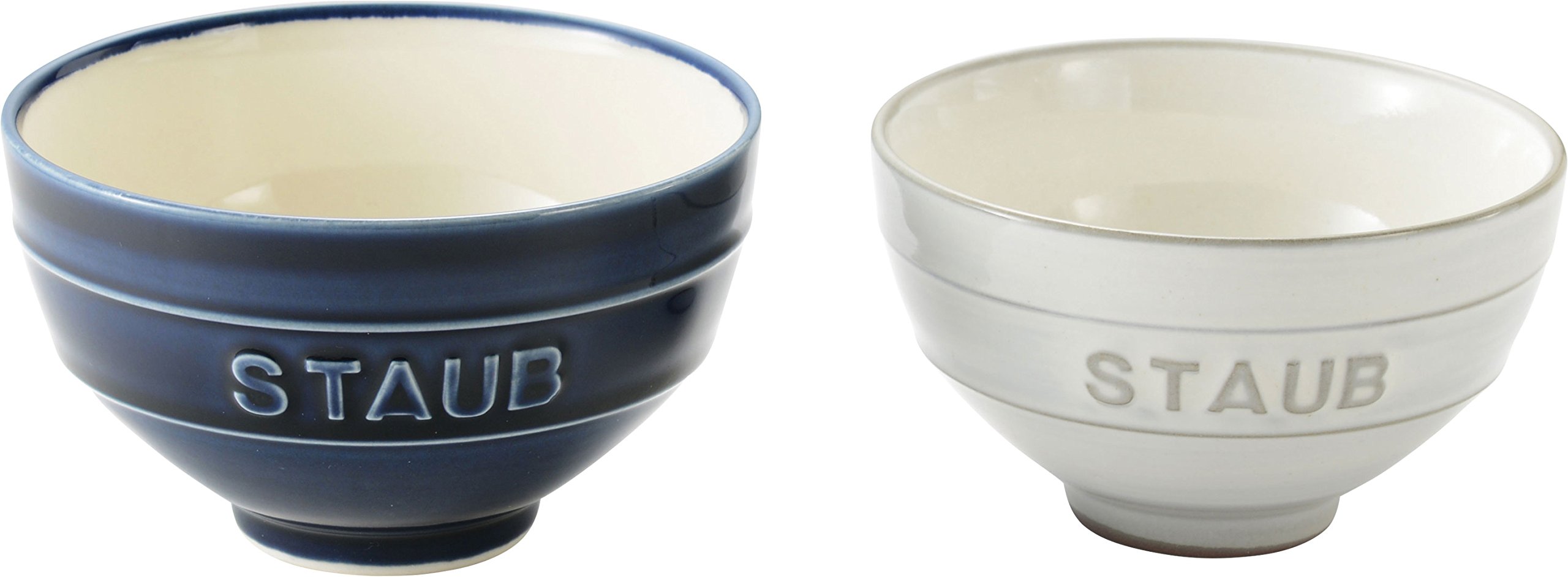 staub ストウブ セラミック 「 ル チャワン Meoto セット KOHIKI 白 M / グランブルー L 日本製 」夫婦茶碗 ごはん 茶碗 セット 【日本正規販売品】 Le Chawan 4