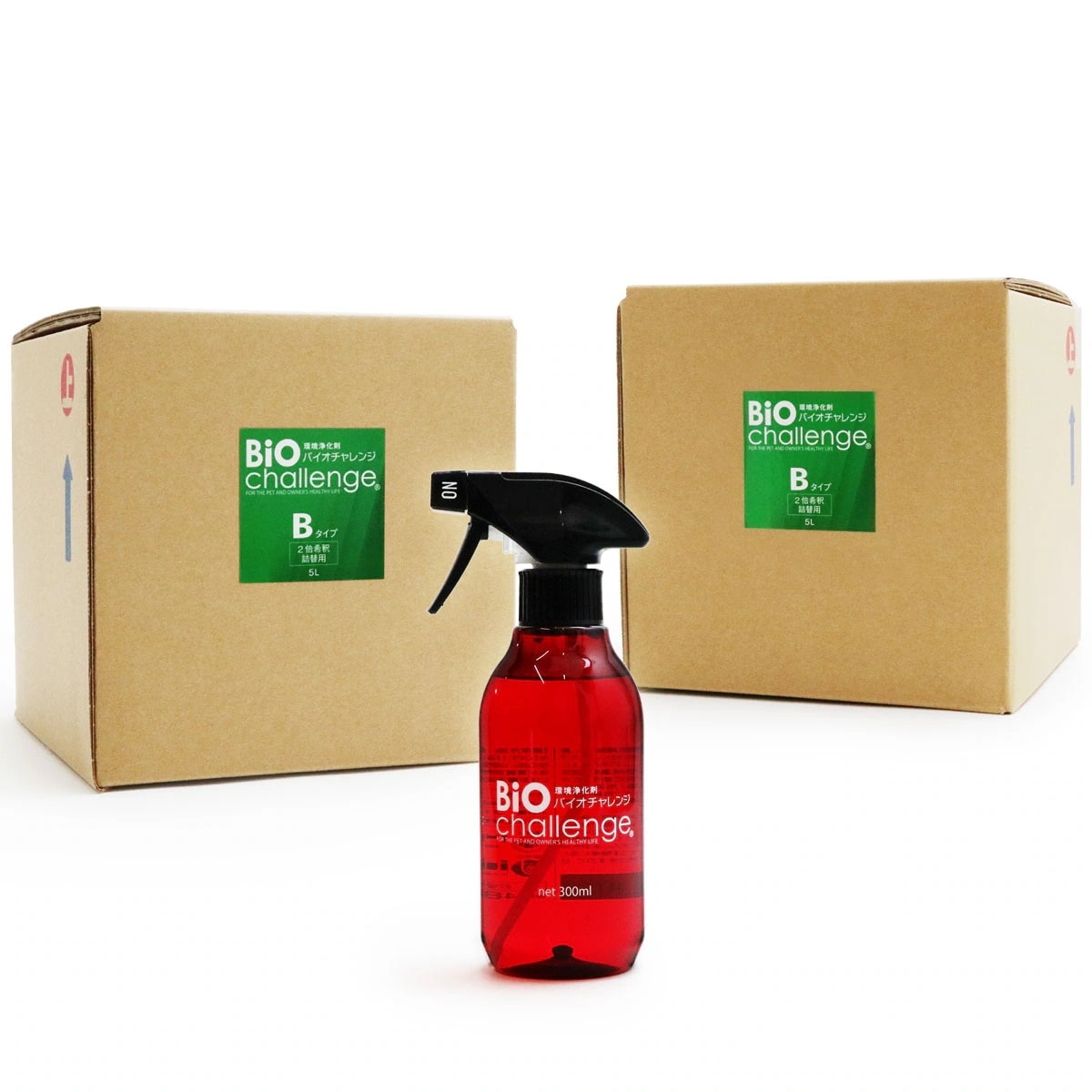 バイオチャレンジ 2倍希釈/原液詰替用10リットルB（5L2本）＋本体ボトル300ml(Aタイプ)