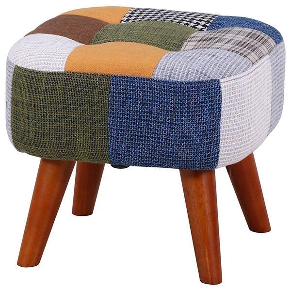 不二貿易 44339 パッチワークスツール デイジー ブルーイエロー