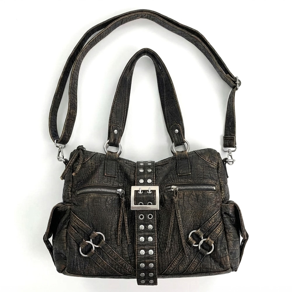 링클 빈티지 스터드 보부상백 3WAY 크로스백