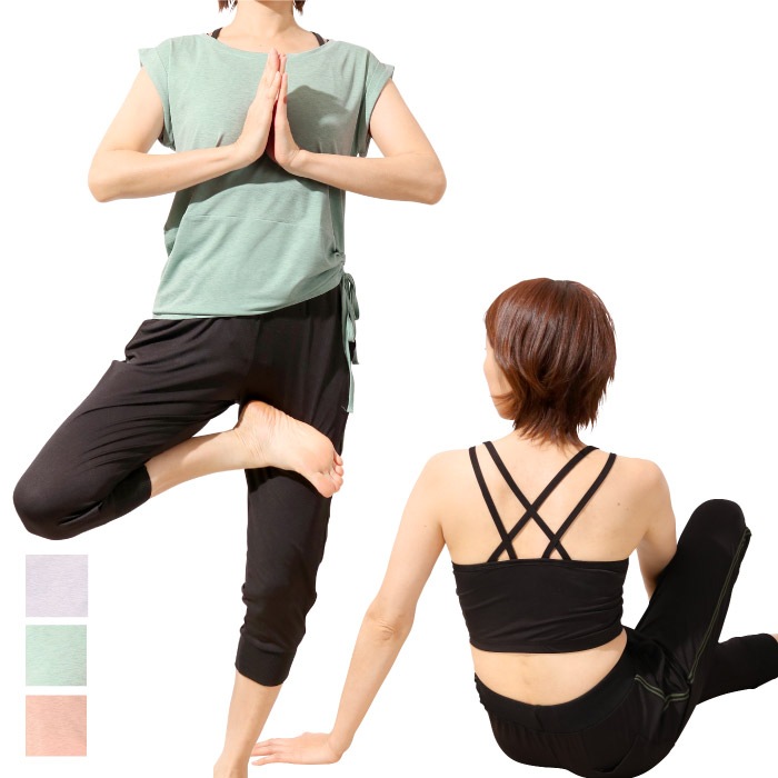 【歳末大感謝祭セール】ヨガ ヨガウェア レディース ホットヨガ 上下セット スタートセット ヨガ トップス ブラトップ
