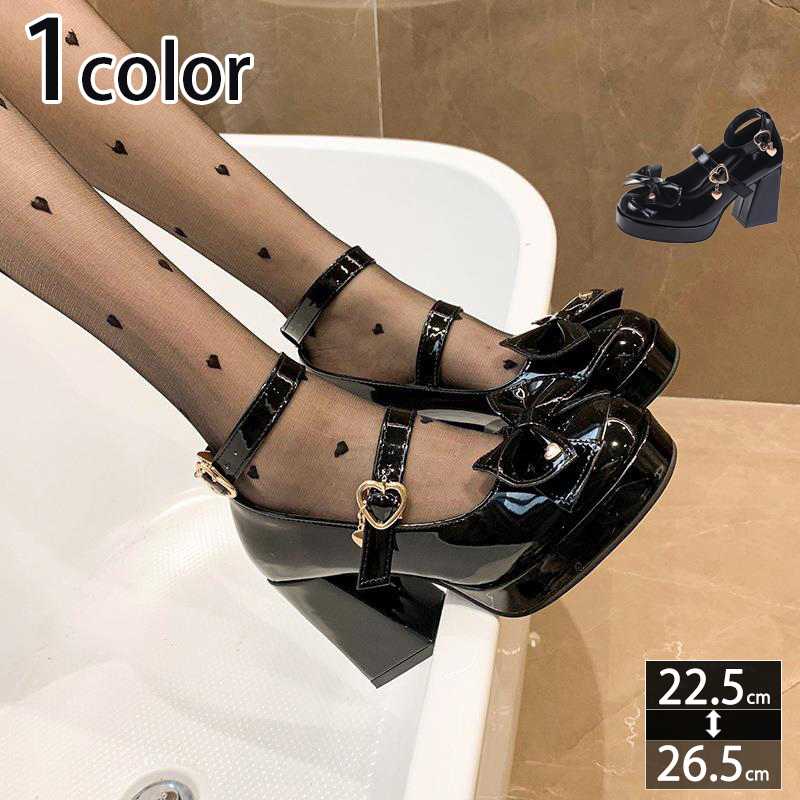 500円OFFクーポン ロリータ 靴 レディース 厚底ブーツ パンプス 地雷系 ロリータ靴 ハイヒール 厚底シューズ ゴスロリ お嬢様風 太ヒール 学生靴 変装 可愛い サブカル 森ガール コスプレ